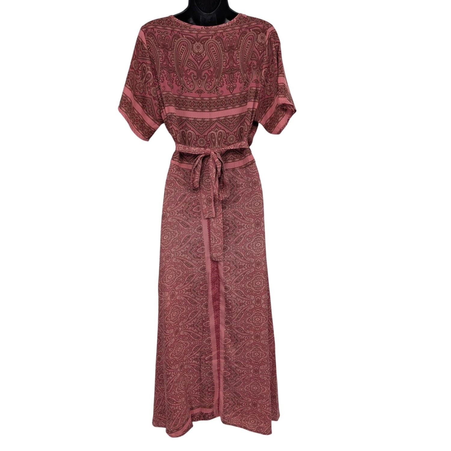 Karma Highway Paisley Wrap Maxi Dress Festival Cottage Ethereal Resort One Size