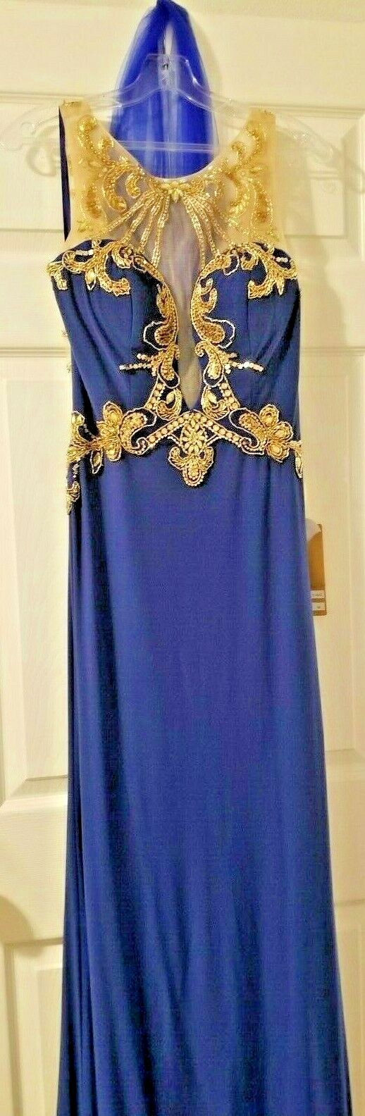 Aspeed Women’s Illusion Teardrop Neckline Jersey Dress Prom Dress Floor Length M