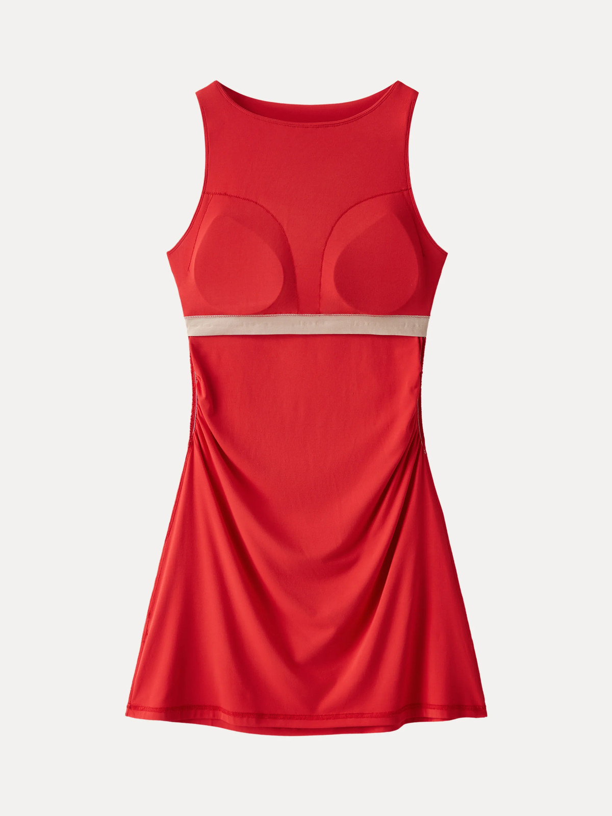 SkinKiss Boatneck Ruched A-line Mini Bra Dress-OGLmove|118826