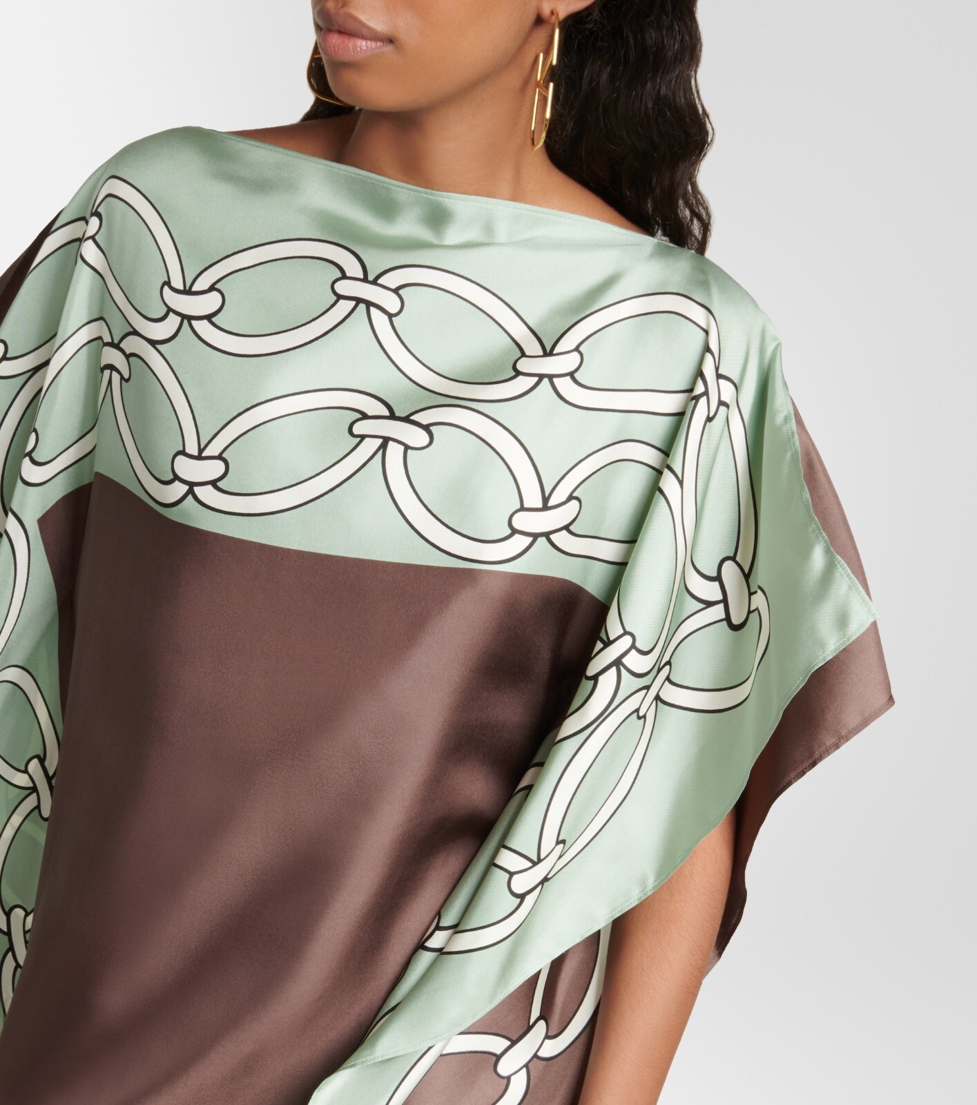 Printed Kaftan For Women, Soft Satin Silk Caftan, Short Kaftan, J5822