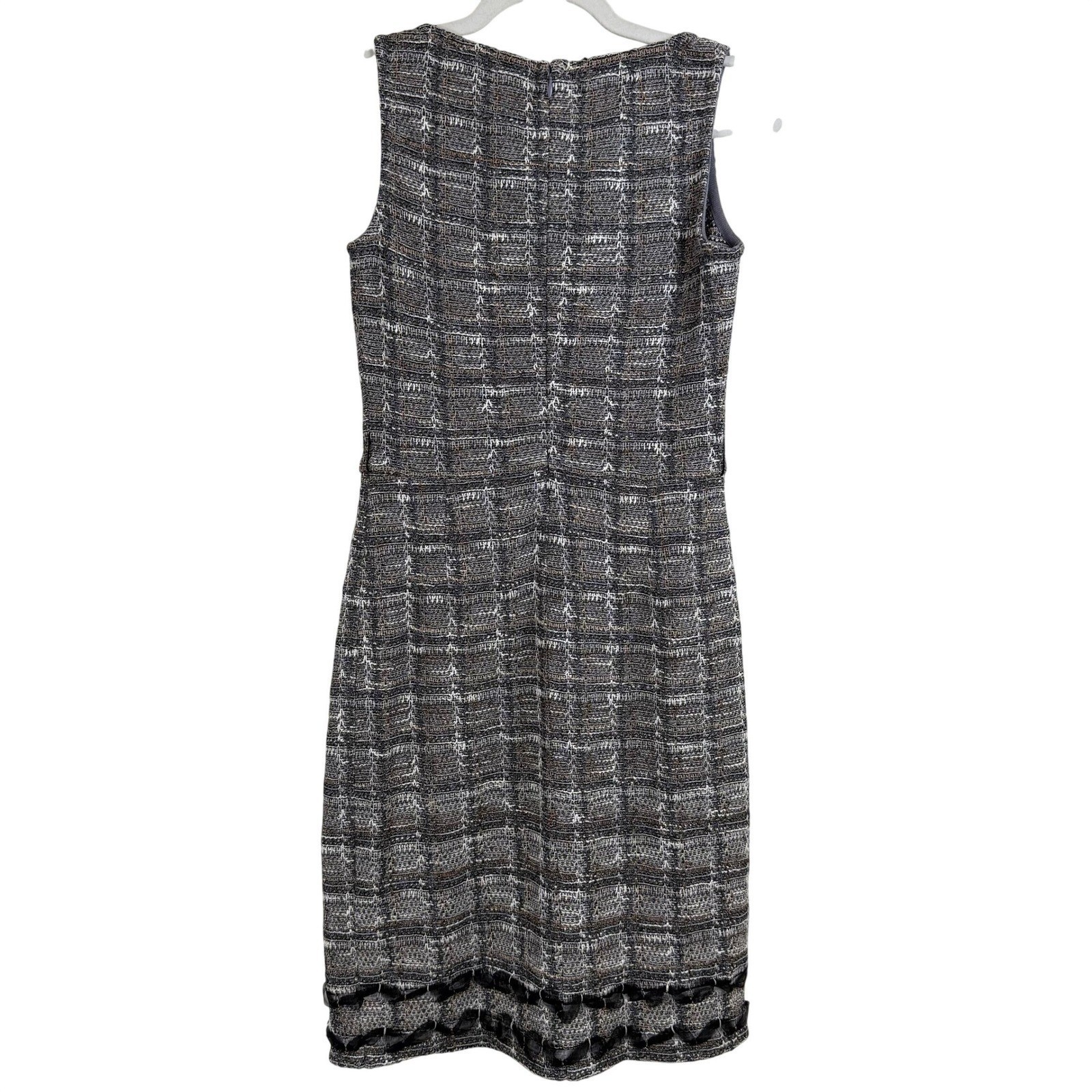 NEW St. John Collection COPPER METALLIC TWEED Knit Dress 2 Sleeveless Sheath