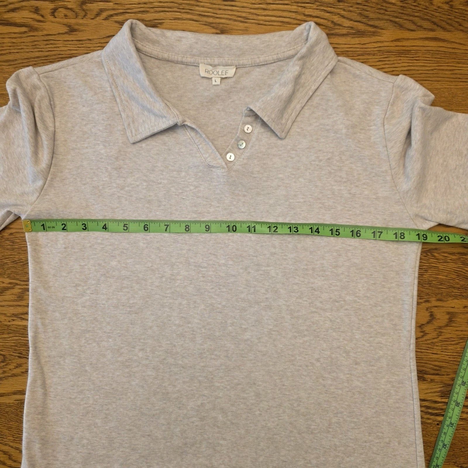 Roolee Womens Oatmeal Heather Polo Tie Waist Short Sleeve Dress Womens L Office