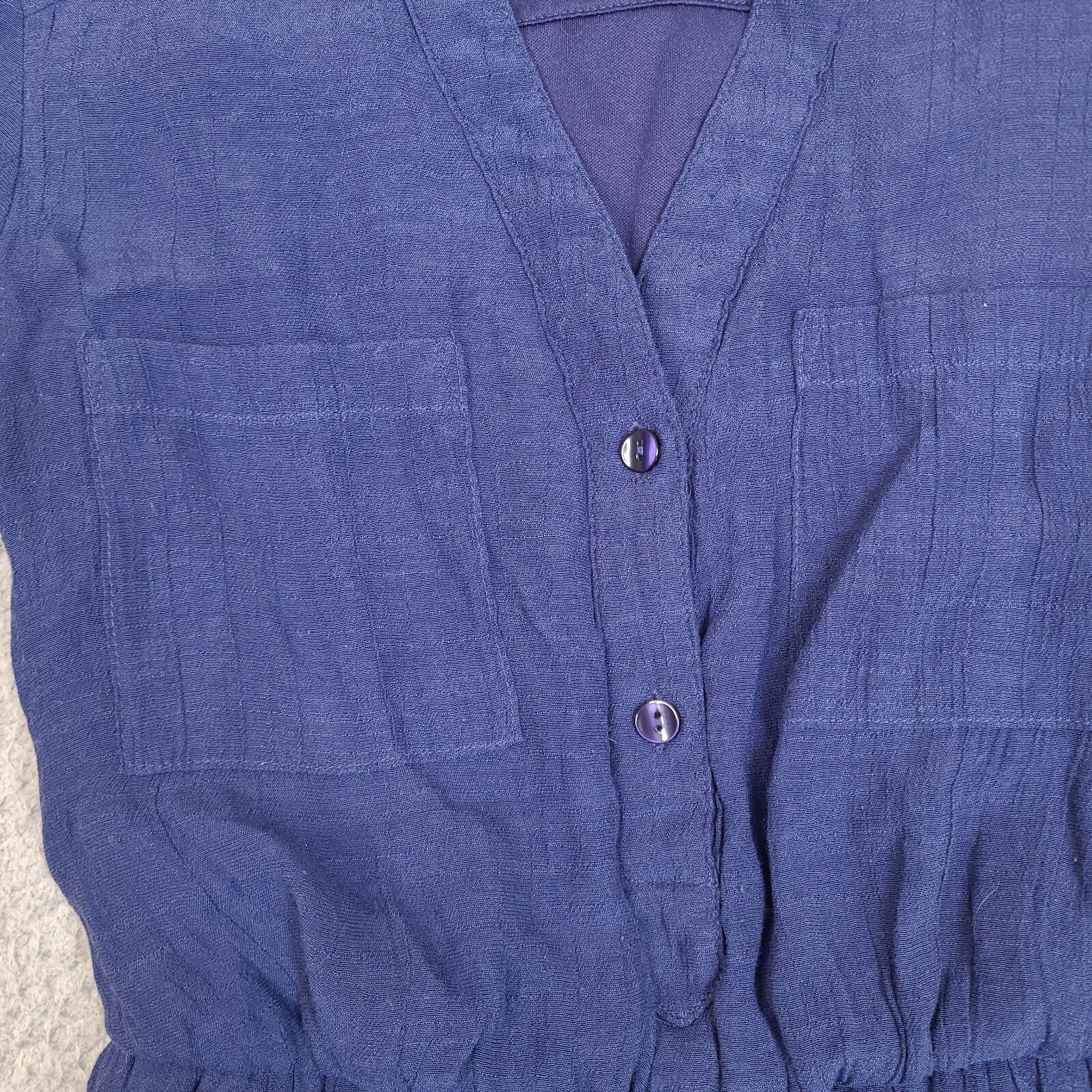 BCX Women’s Roll Tab Sleeve Button Up Dress Size XS Blue Rayon Blend Lined