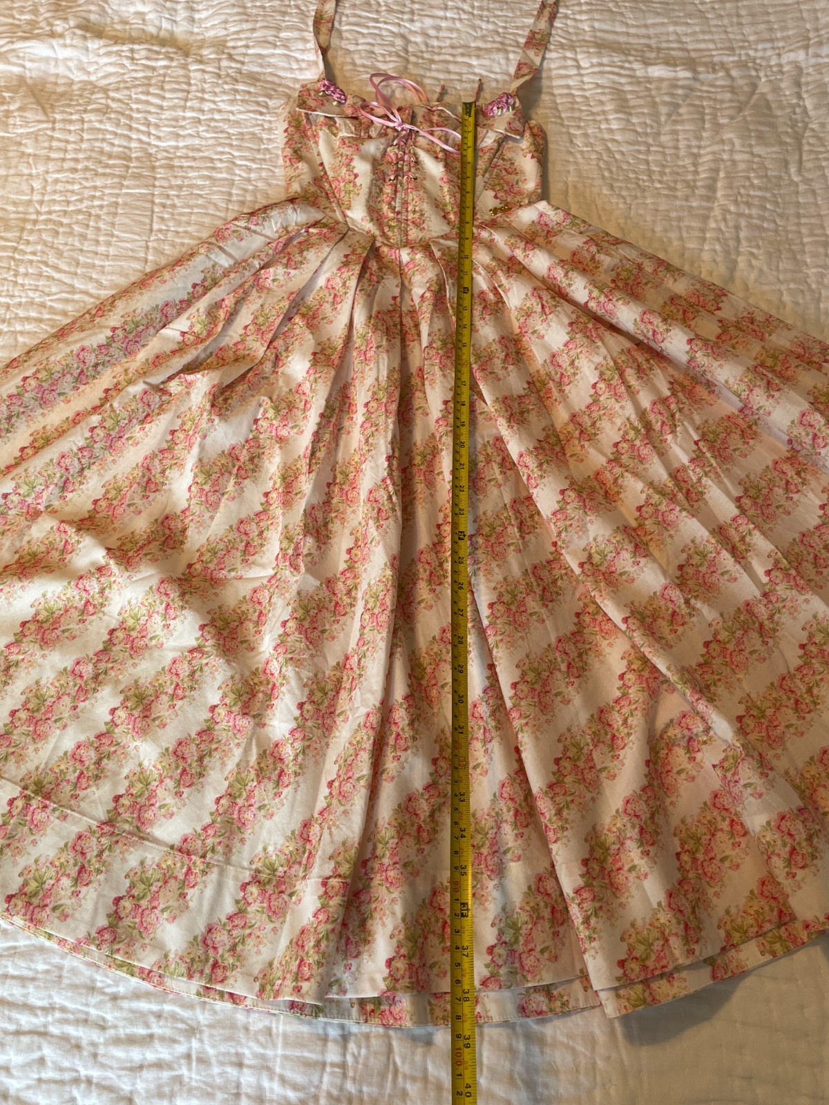 Lacemade Pink & White Floral Halter Top Sundress – Junior Size M