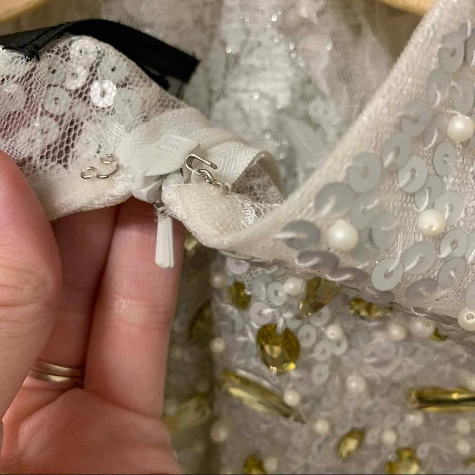 MacDouggal Sheer Unlined Sequined Embellished Mini Dress