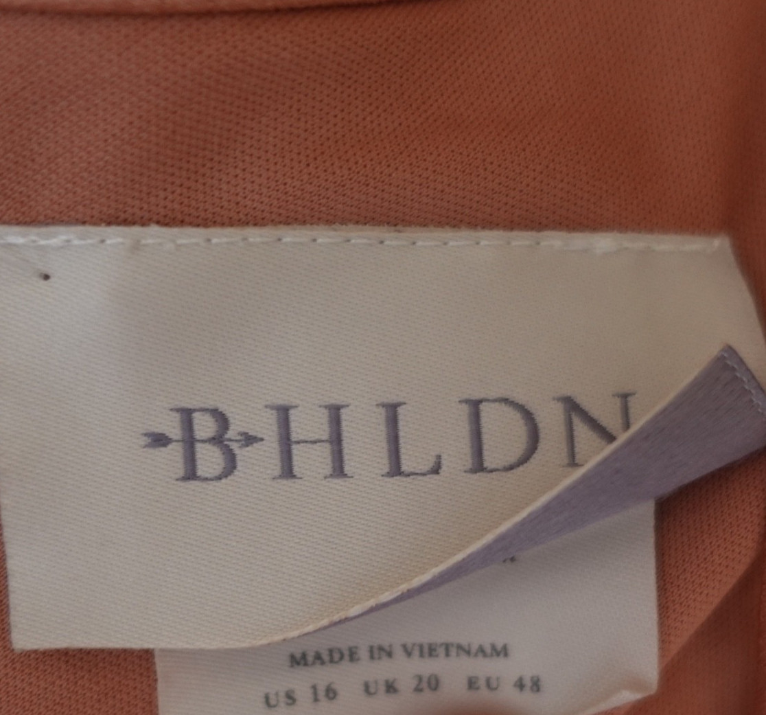 BHLDN Cali Satin Charmeuse Midi Dress DESERT ROSE Women’s size 16 Wedding NWT