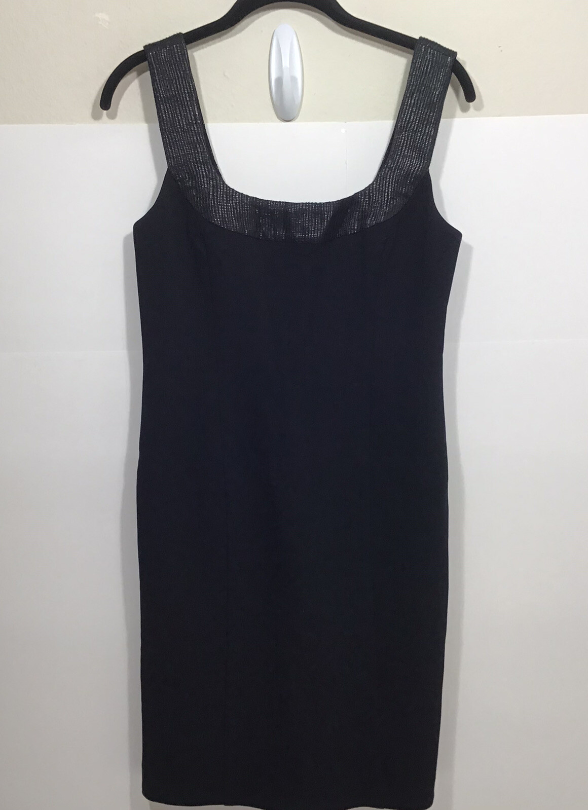 W BY WORTH Women’s Black Shift Dress Size 2 Stretch Lined Hidden Back Zip
