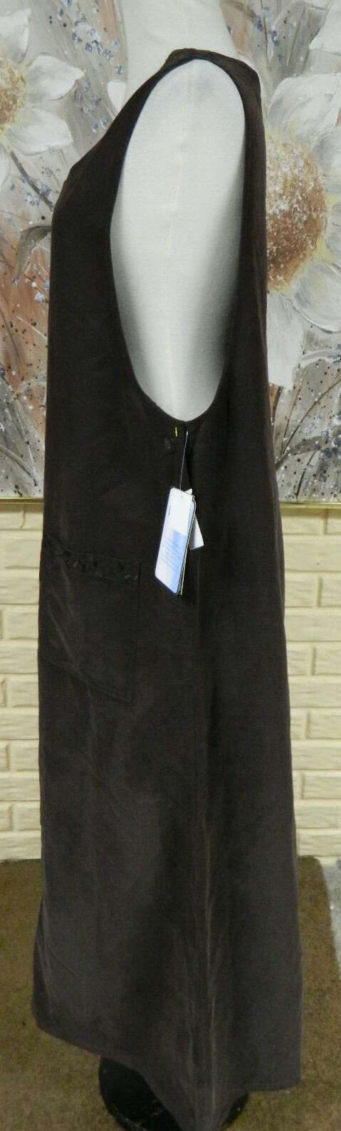 NWT ELEGANT HSZ STUDIO SZ LARGE / LYOCELL CHOCOLATE LIGHTLY RIBBED JUMPER DRESSS