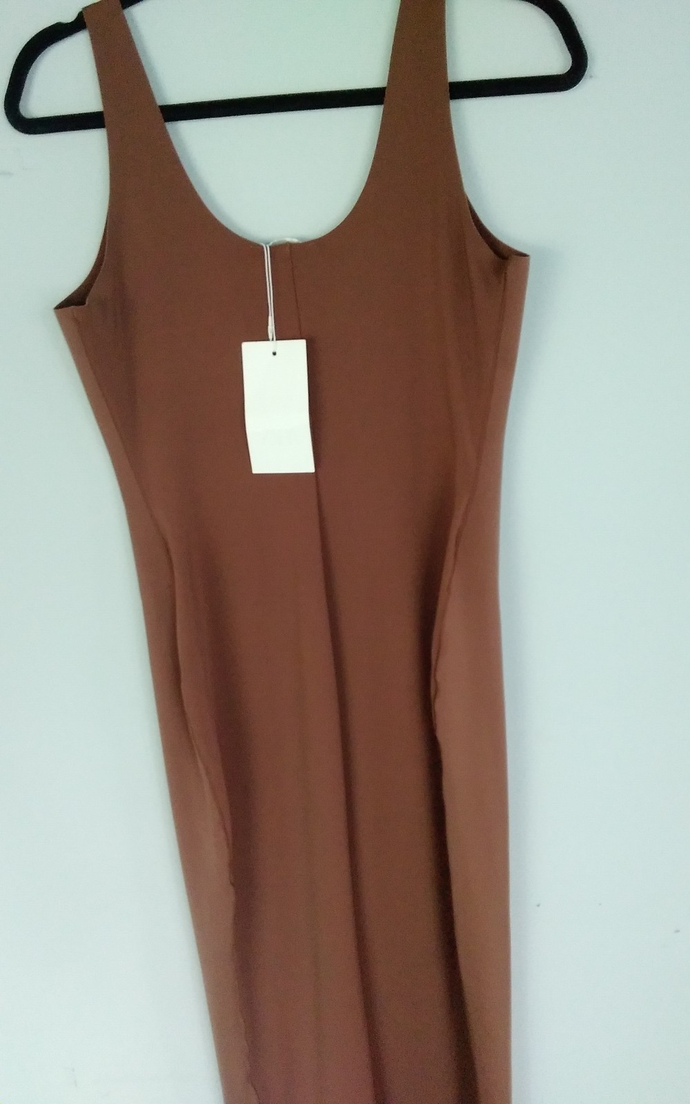 Zara Polyamide Blend Corset Shaping Dress Choco.ate Large NWT