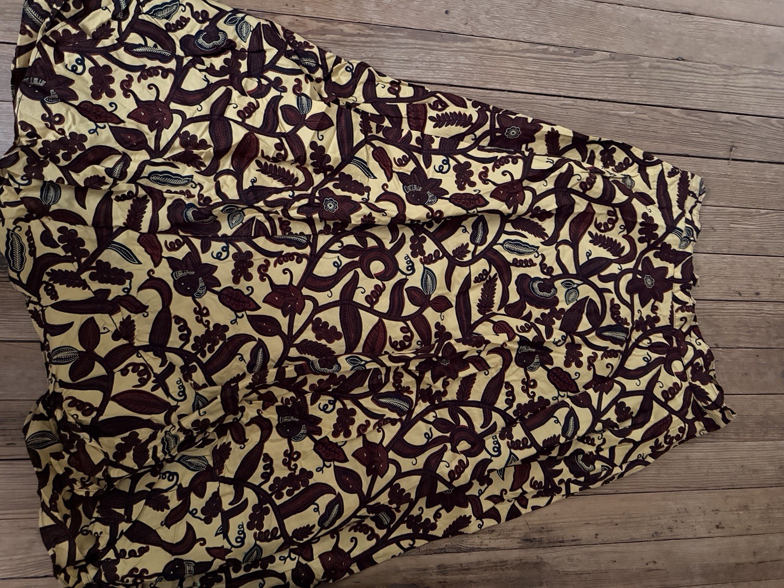 African veritable wax print Fabric yellow green floral dress Blouse Job Lot