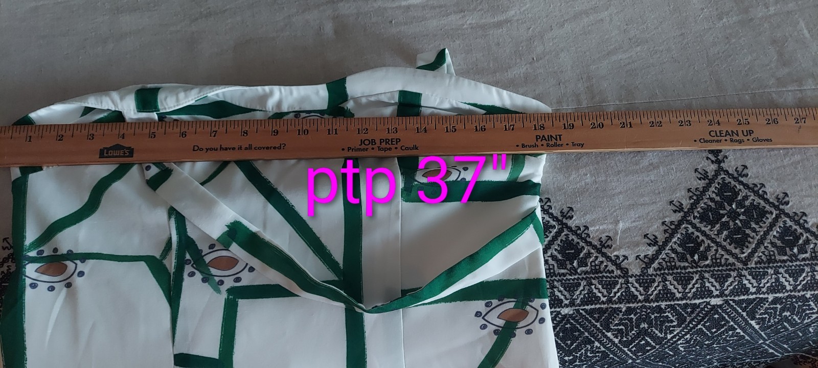 Commense Green/White Geometric Eye Maxi Dress Strappy Square Neck Tie Back L