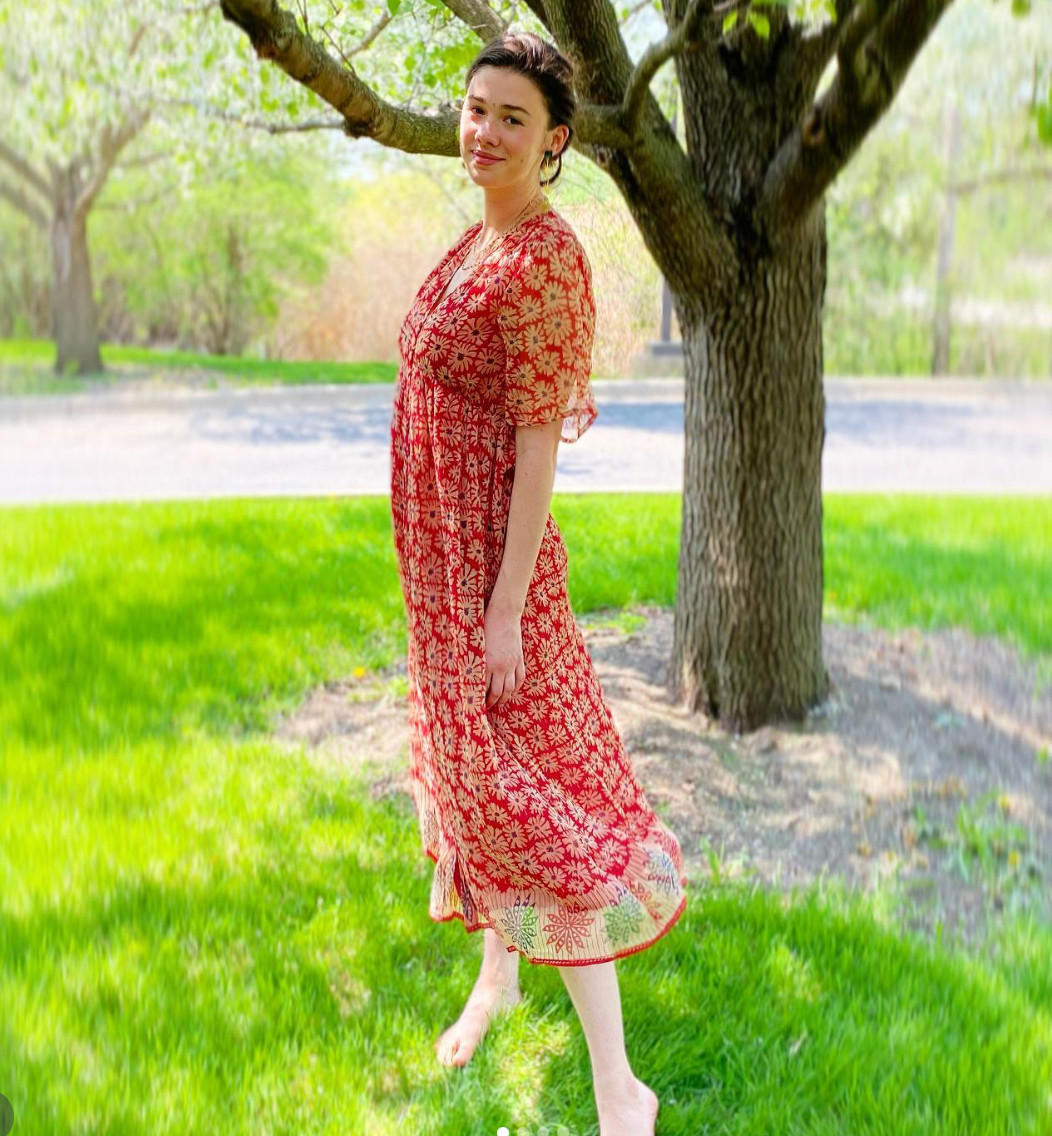 Maison Hotel Celine Maxi Dress M “Las Dalias” Block Print Boho Worn Once