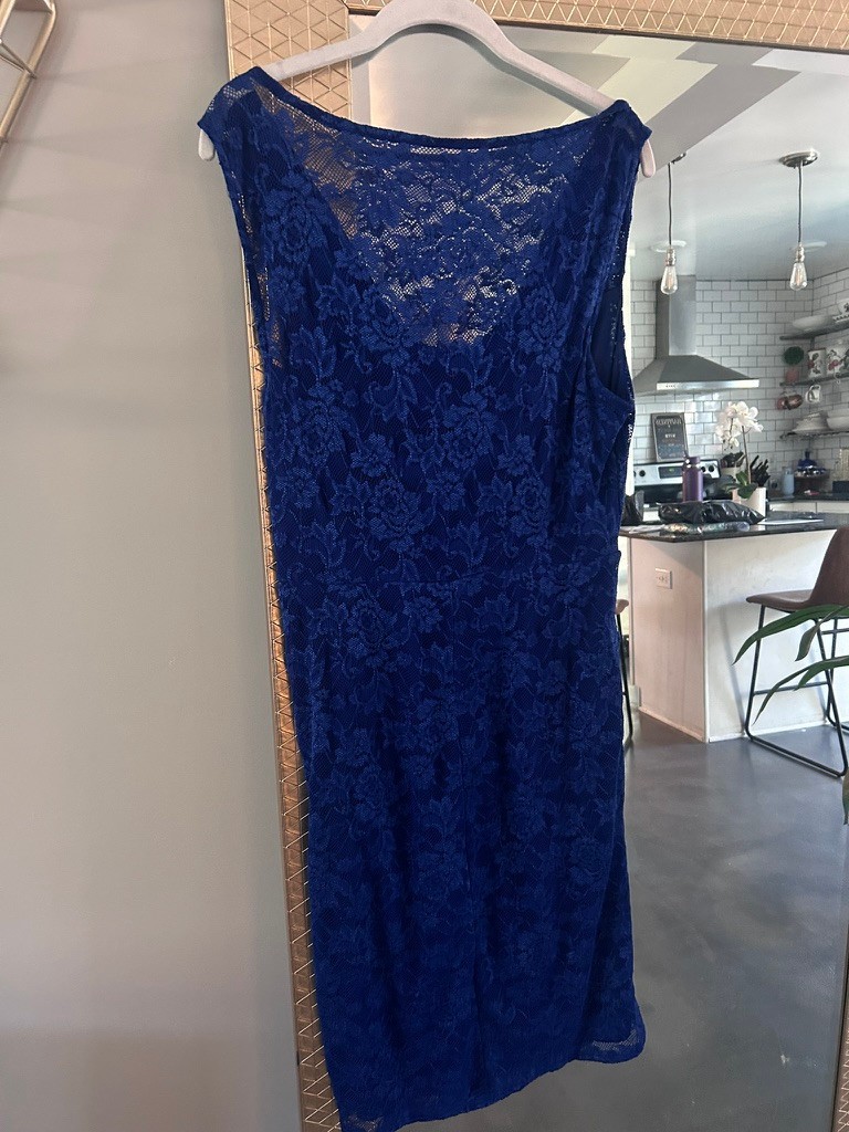 Blue Lace dress for any occasion with tags size 12
