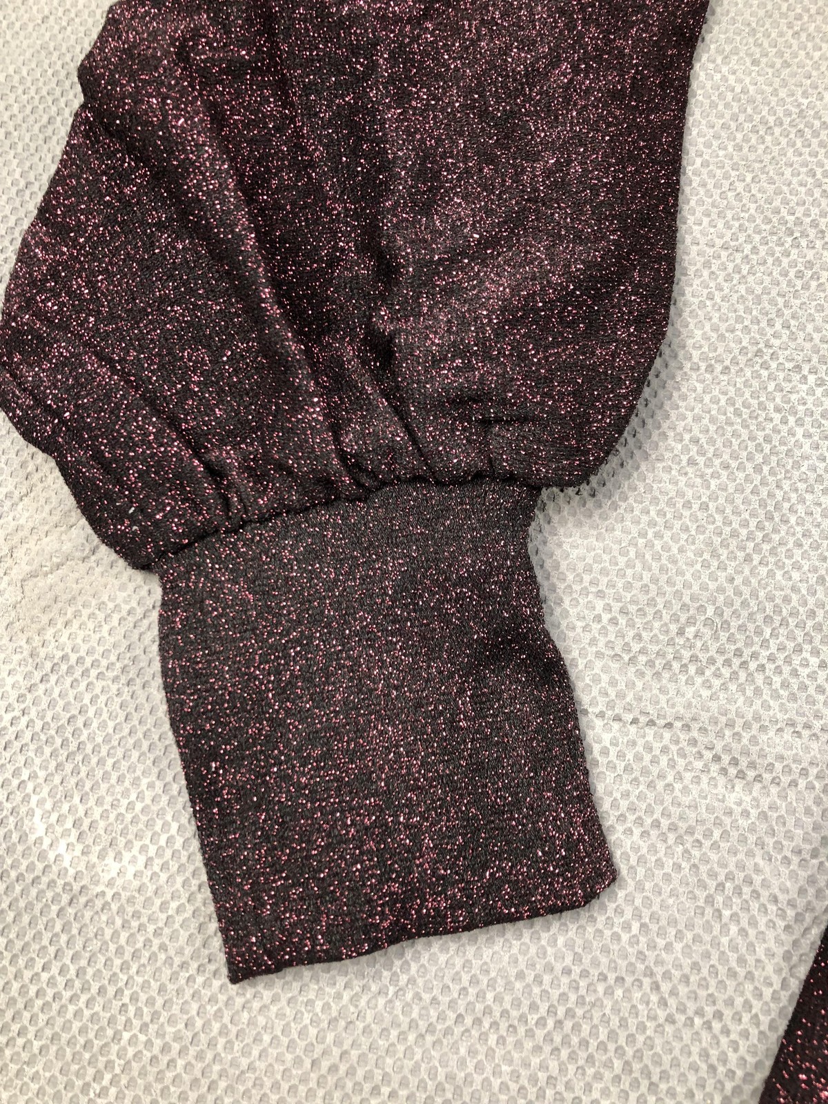 Boden Dress Womens 6 Purple V Neck Balloon Sleeve Glitter Fit Flare Maxi NWT