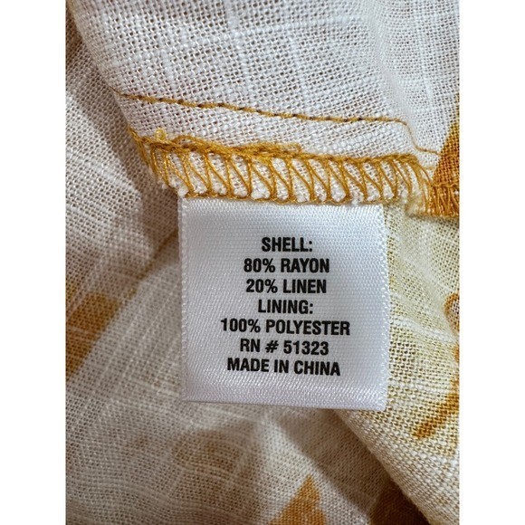 1 STATE Orange Yellow Abstract Leaf Print Maxi Dress XL