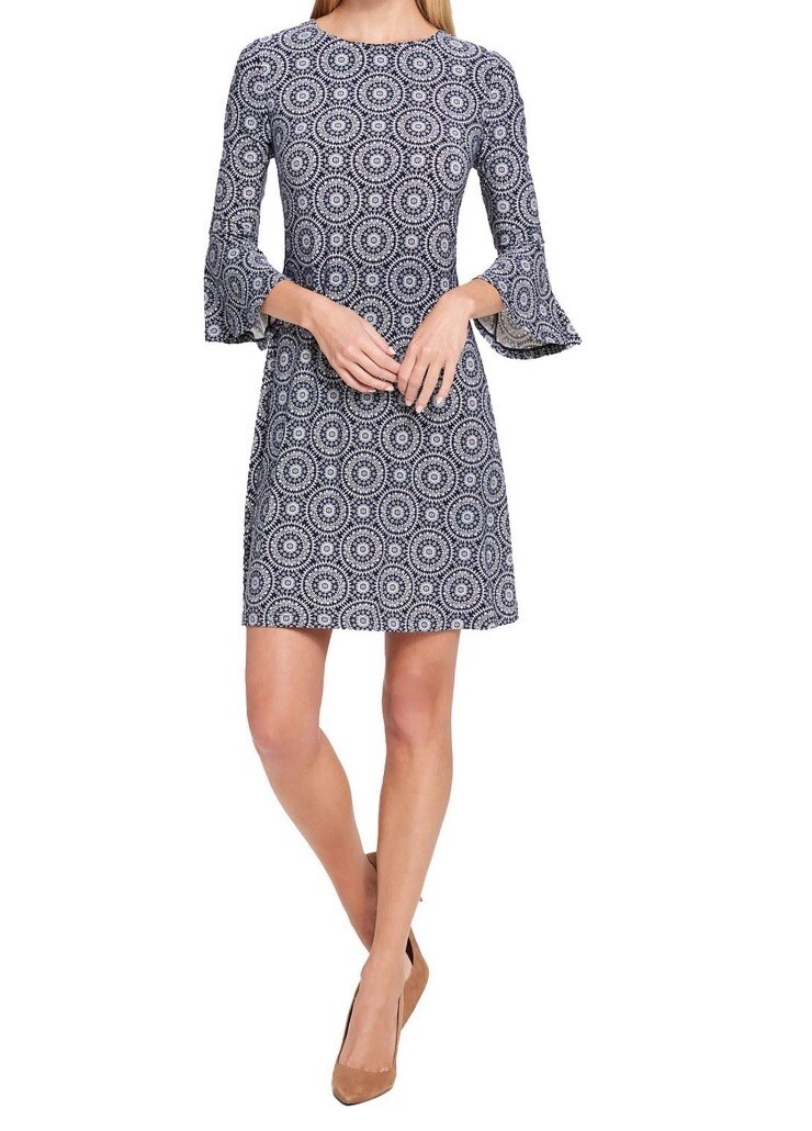Tommy Hilfiger Womens Printed Mini Business Wear to Work Dress Petites 12P