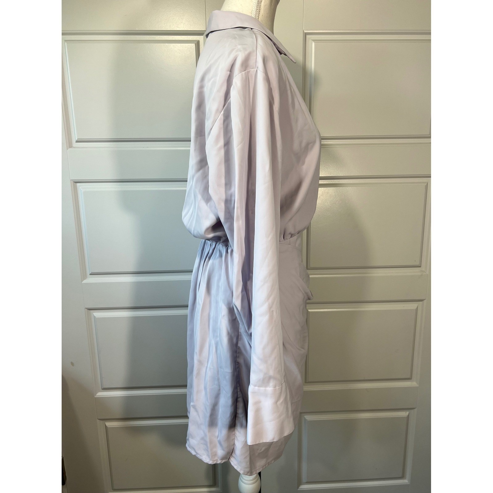 Abercrombie & Fitch Wrap Mini Dress Long Sleeve Collared Purple Size M