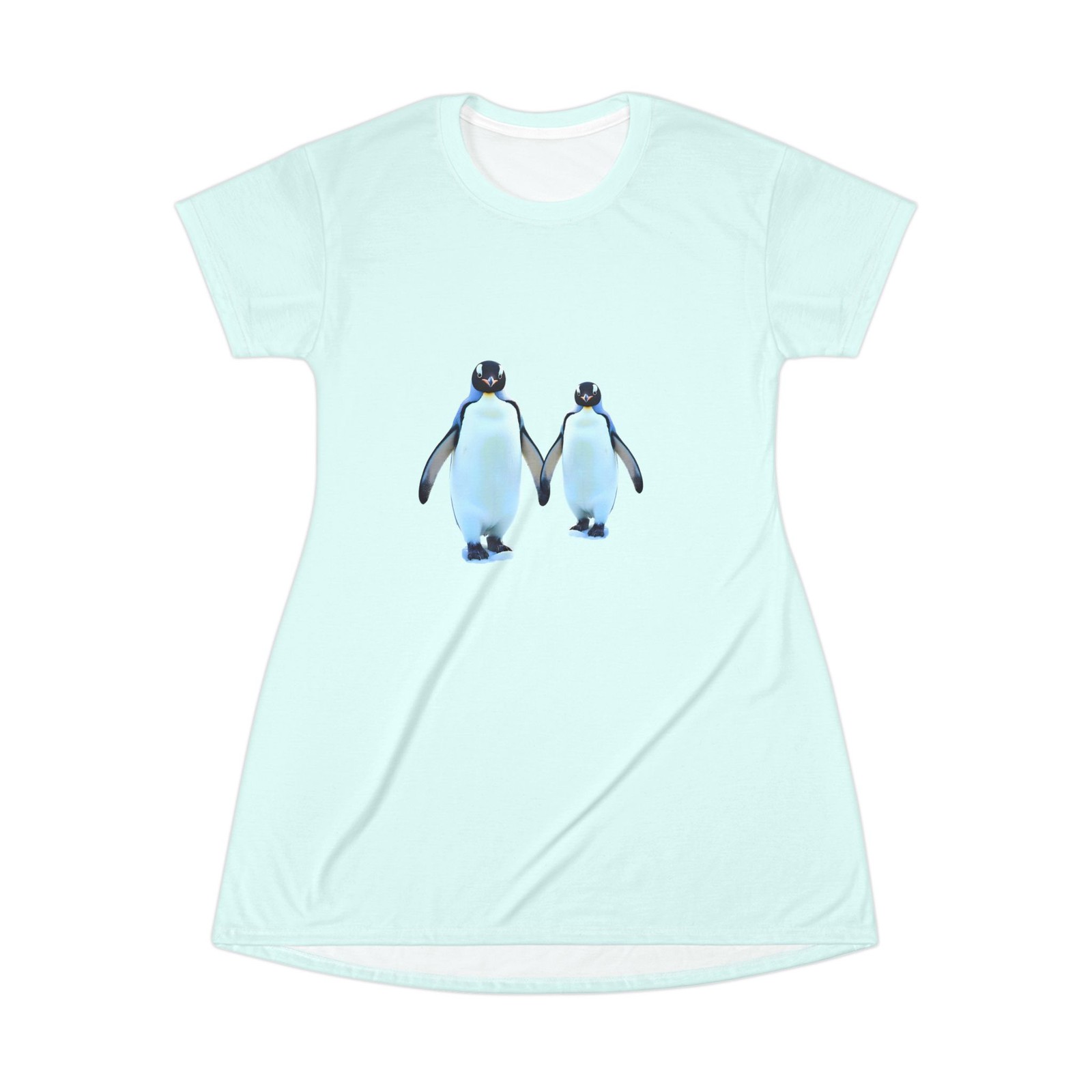 Holding Hands Penguin T-Shirt Dress | Cute Penguins Women’s Casual Dress