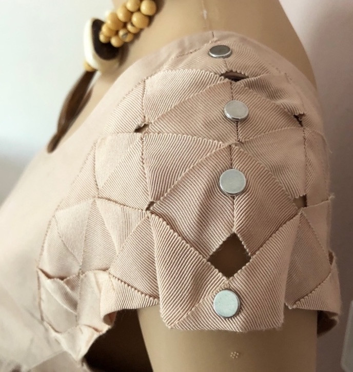 Cotton Colors Extra Studio Peach Rose Lined Shift Cap Sleeve Dress Sz M