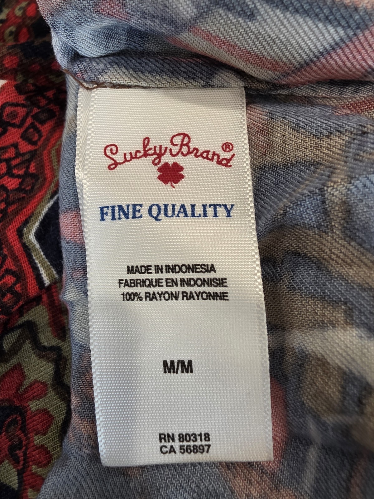 Lucky Brand NWT Patchwork Print Sleeveless Tie Waist Sz M Dress Boho Rayon