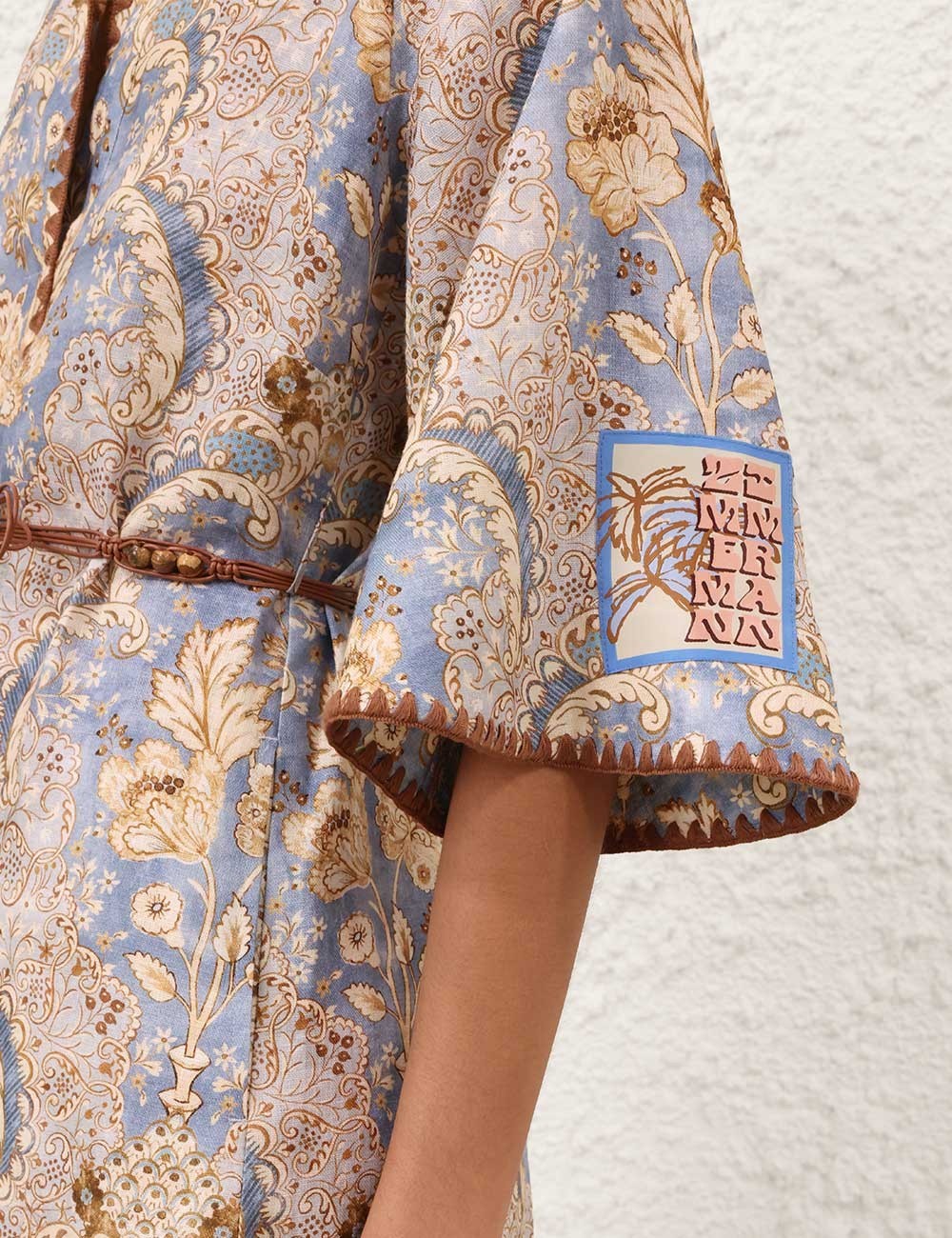 zimmermann Daylight Tunic Midi Damask Denim Dress, Size 8-12, BNWT