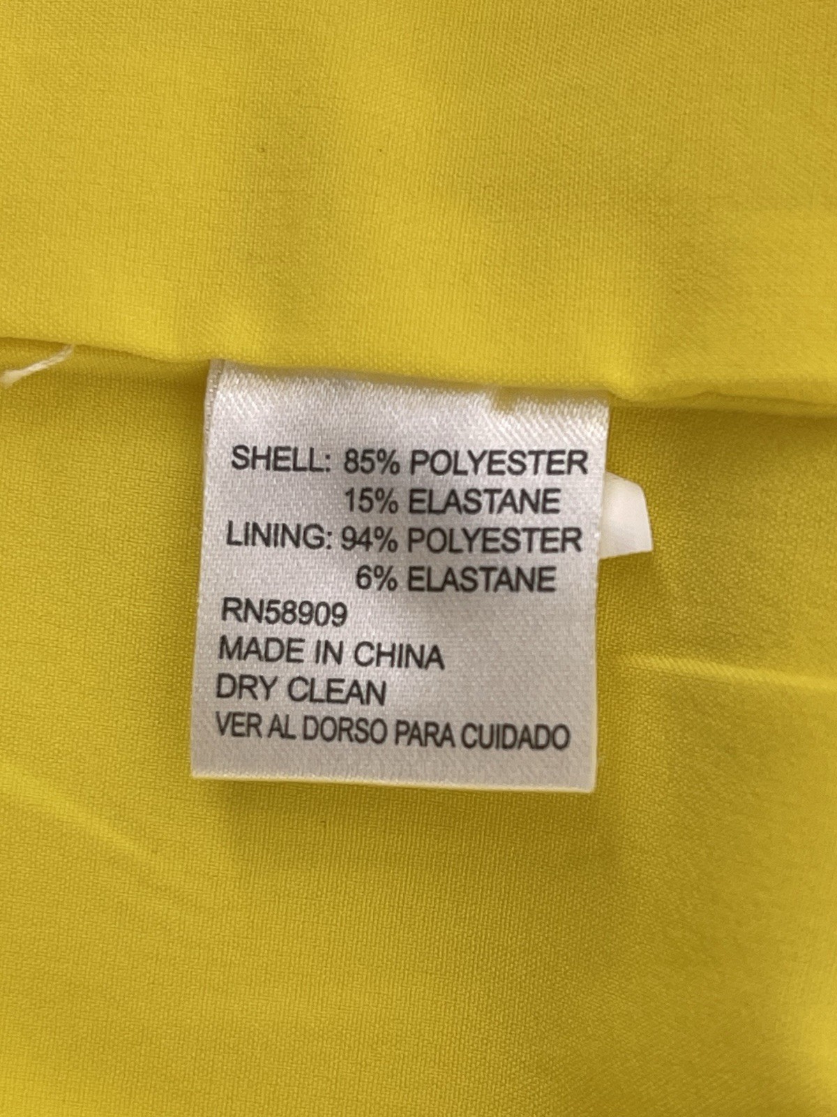 Antonio Melani Sheath Stretch Dress Womens Size 12 Yellow Sleeveless Lined