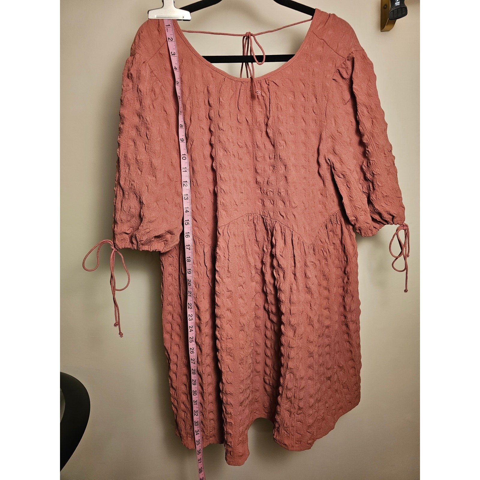 ASOS Designs Low Back Surplice Fit Bubble Sleeve Mini Tunic
