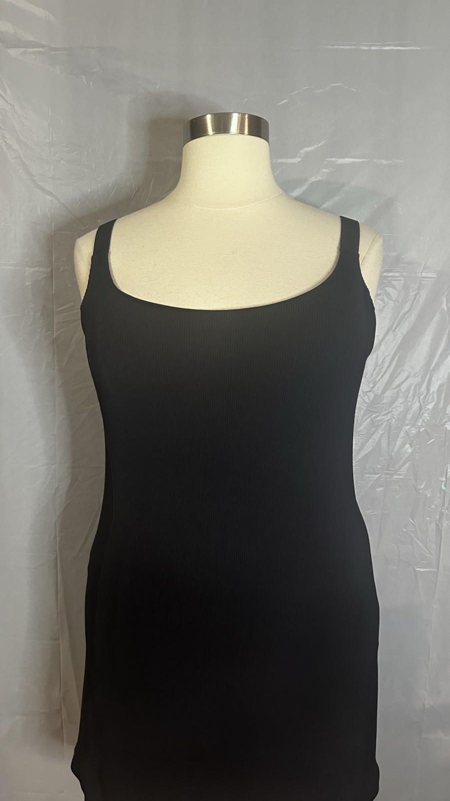 Spanx Get Moving Plus Size 1X Easy Access Ribbed Black Dress Stretchy Skort