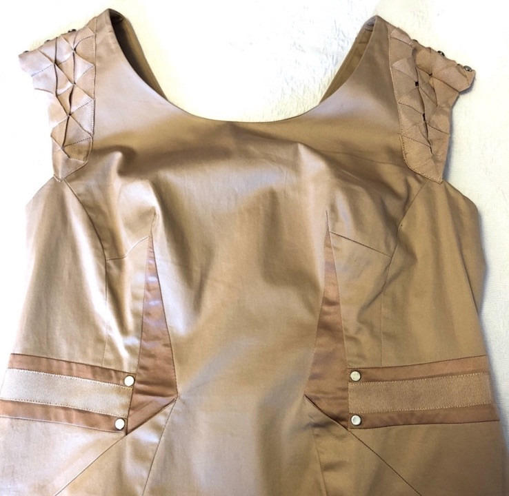 Cotton Colors Extra Studio Peach Rose Lined Shift Cap Sleeve Dress Sz M