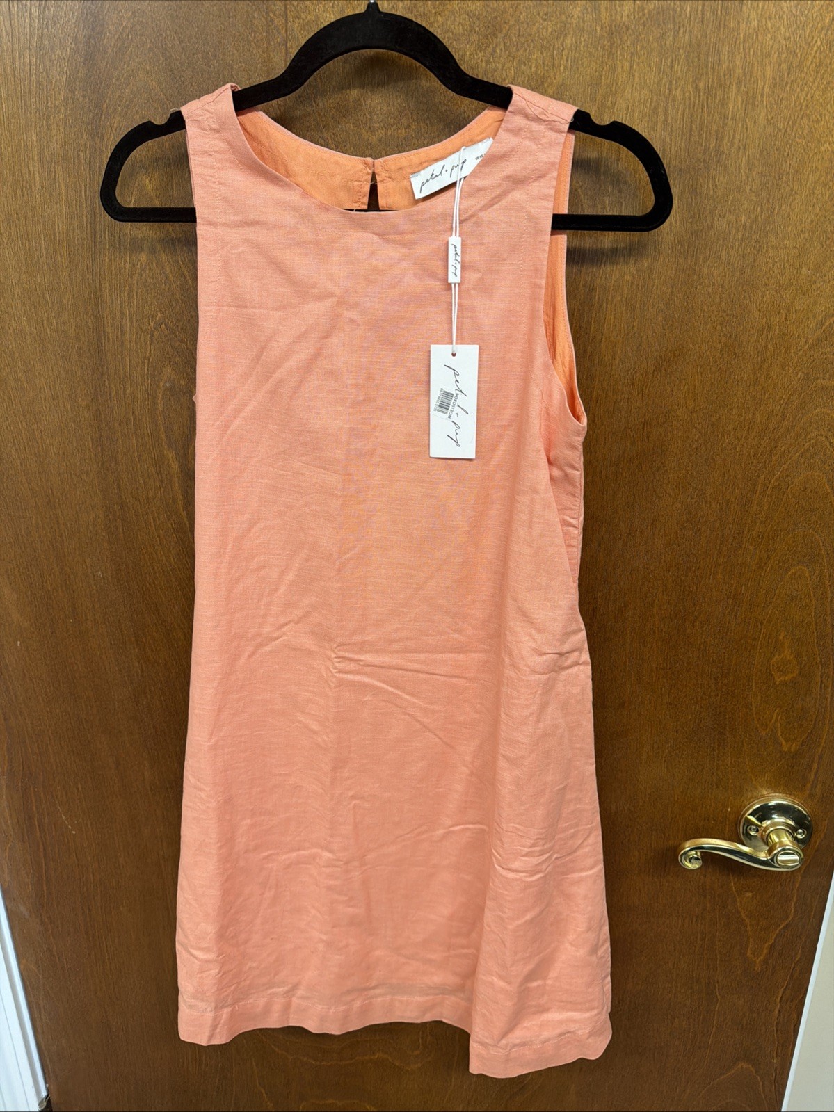 Petal And Pup Dillon Mini Dress Linen Peach Sleeveless Summer NWT Size XS