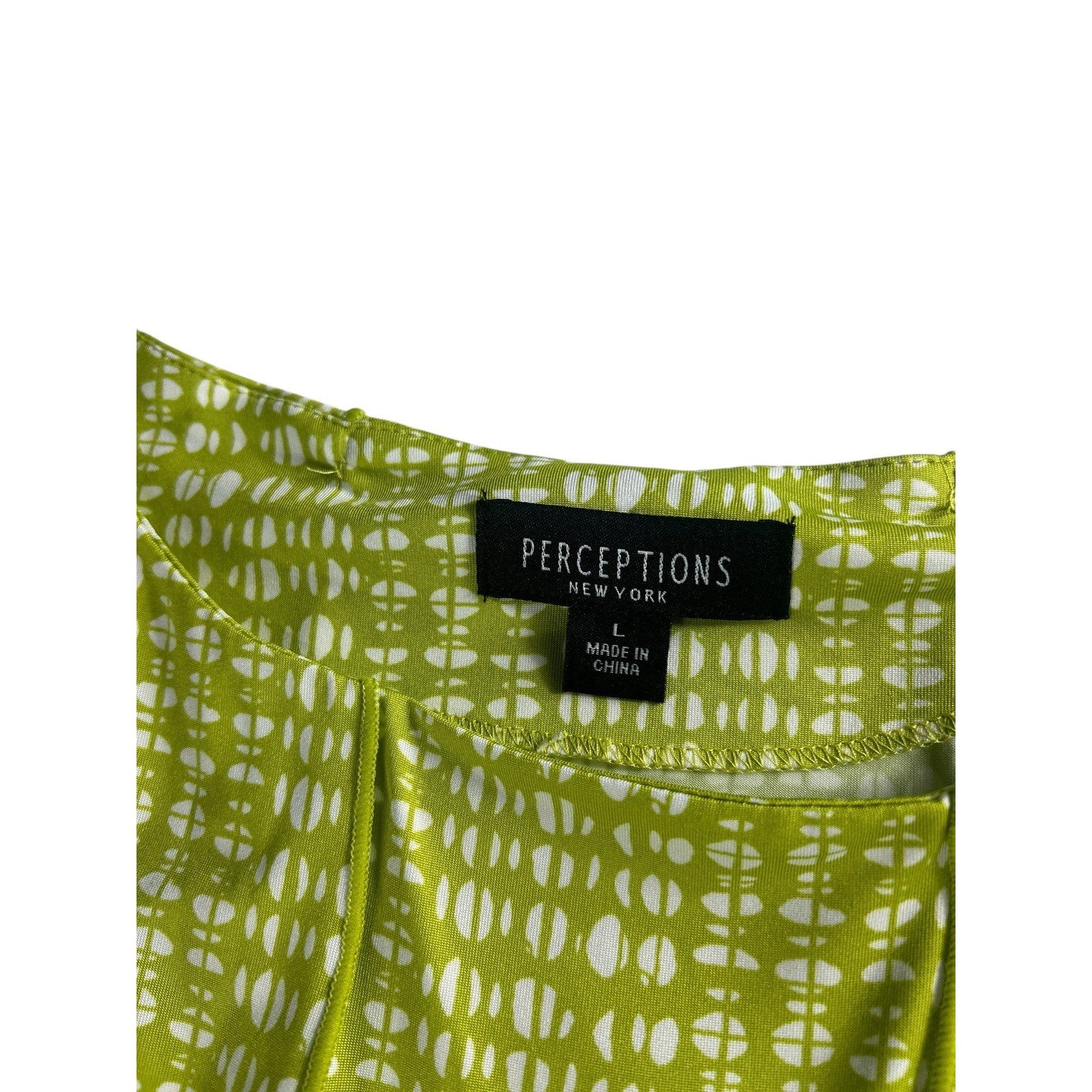 Perceptions New York Lime Geometric Sleeveless Maxi Dress Large P21344J NWT