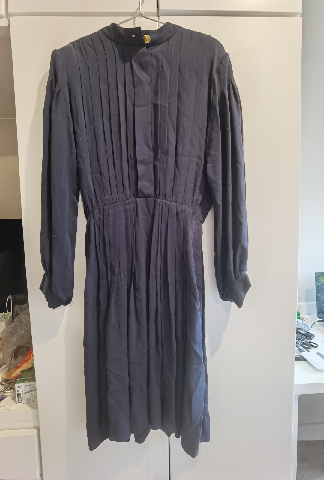 FR38 Silk Yves Saint Laurent Rive Gauche Dress & Belt Vintage 1992