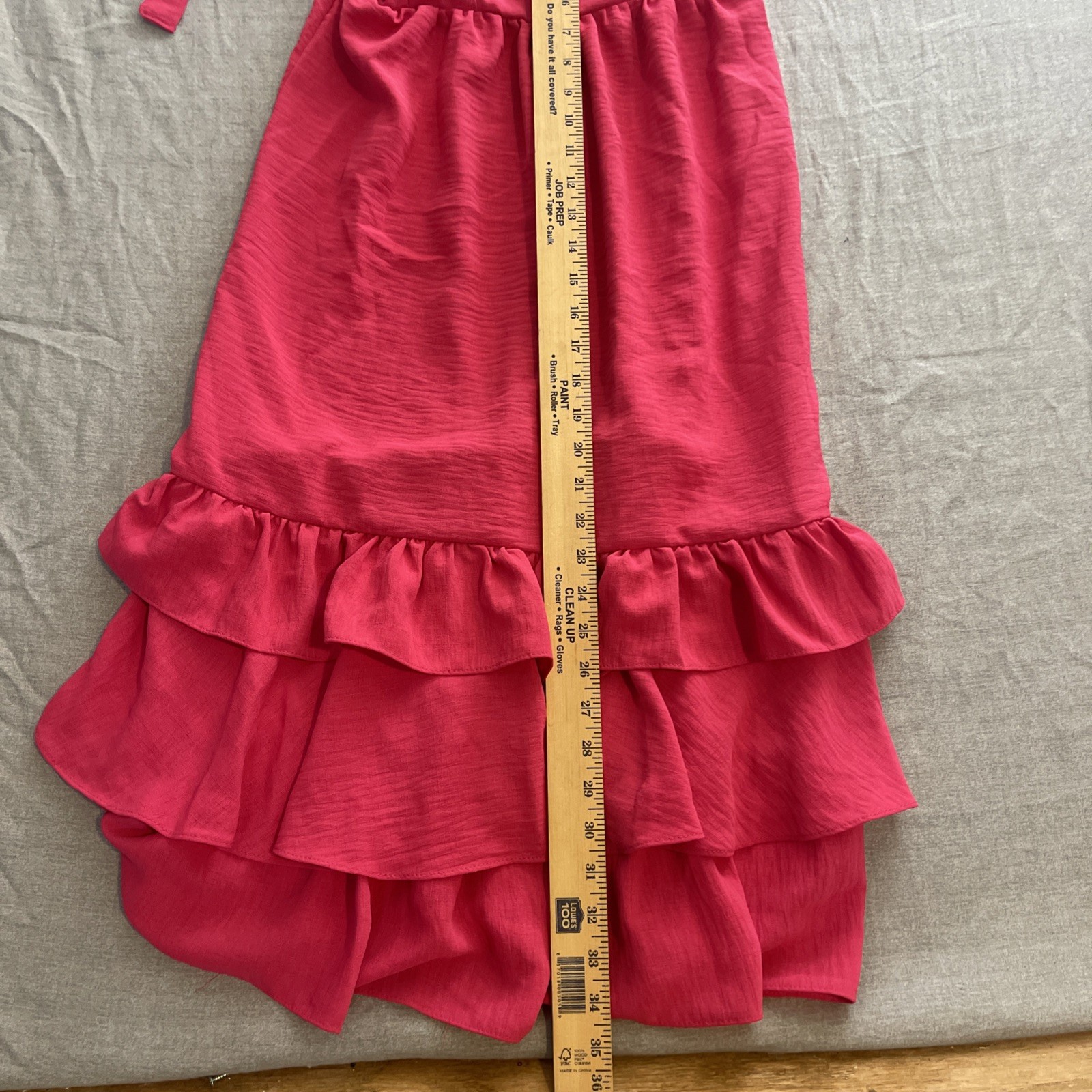 Sofia by Sofia Vergara Pink Ruffle Dress Womens Size Small Tied Shoulders Barbie