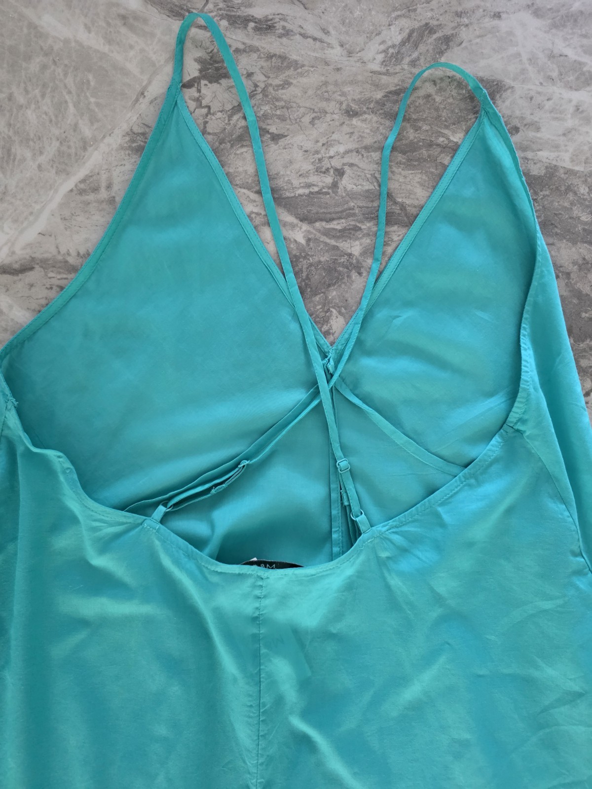 M&S Pure Cotton Strappy V-Neck Midaxi Beach Dress ~ Size 14