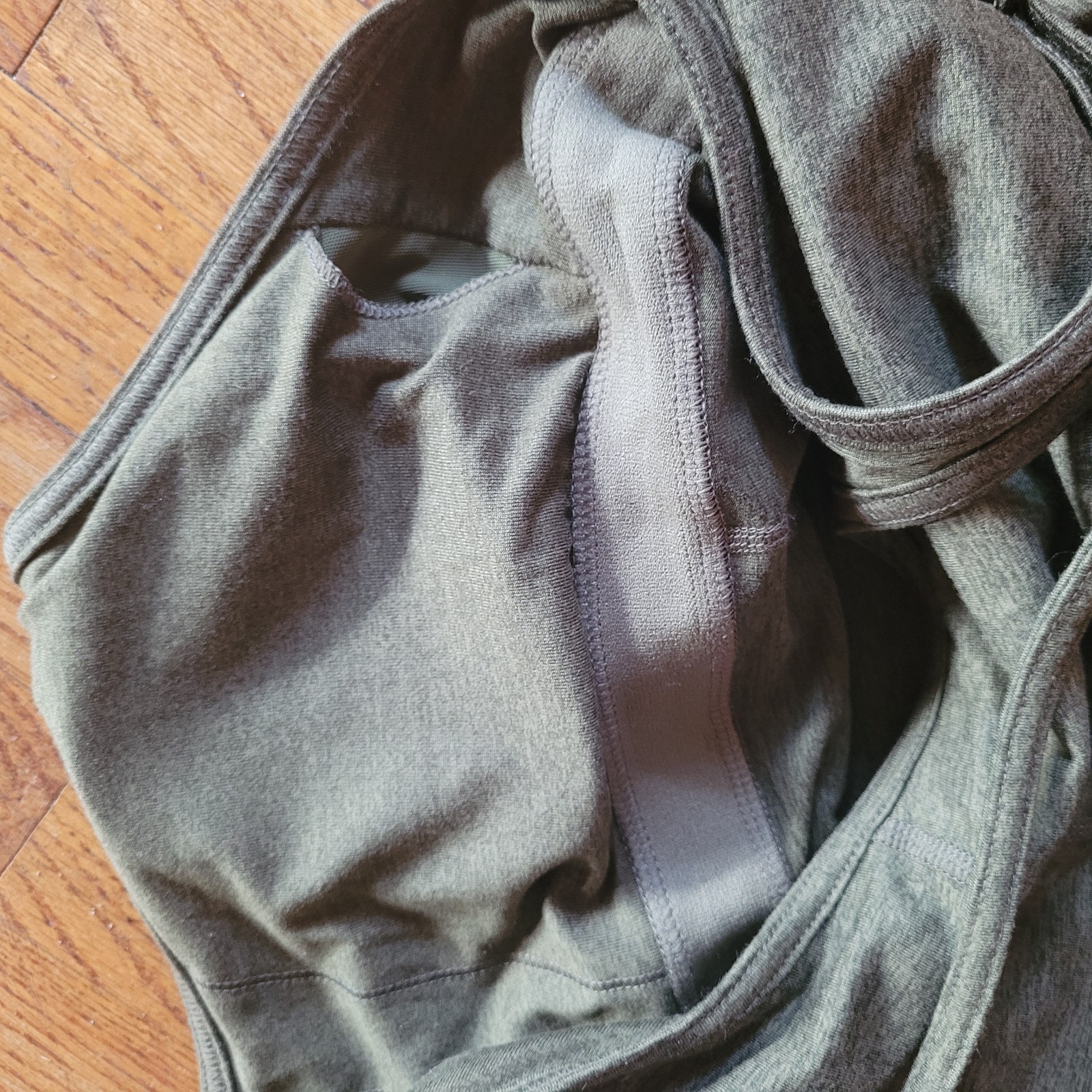 Old Navy CloudComfy Cami Athletic Dress Shelf Bra Bike Shorts Green Medium Tall