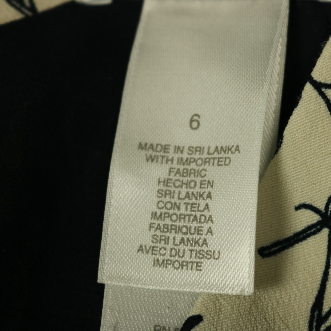 Liz Claiborne Shoes Print V-Neck Knee-Length Dress Short Sleeve Black & White 6