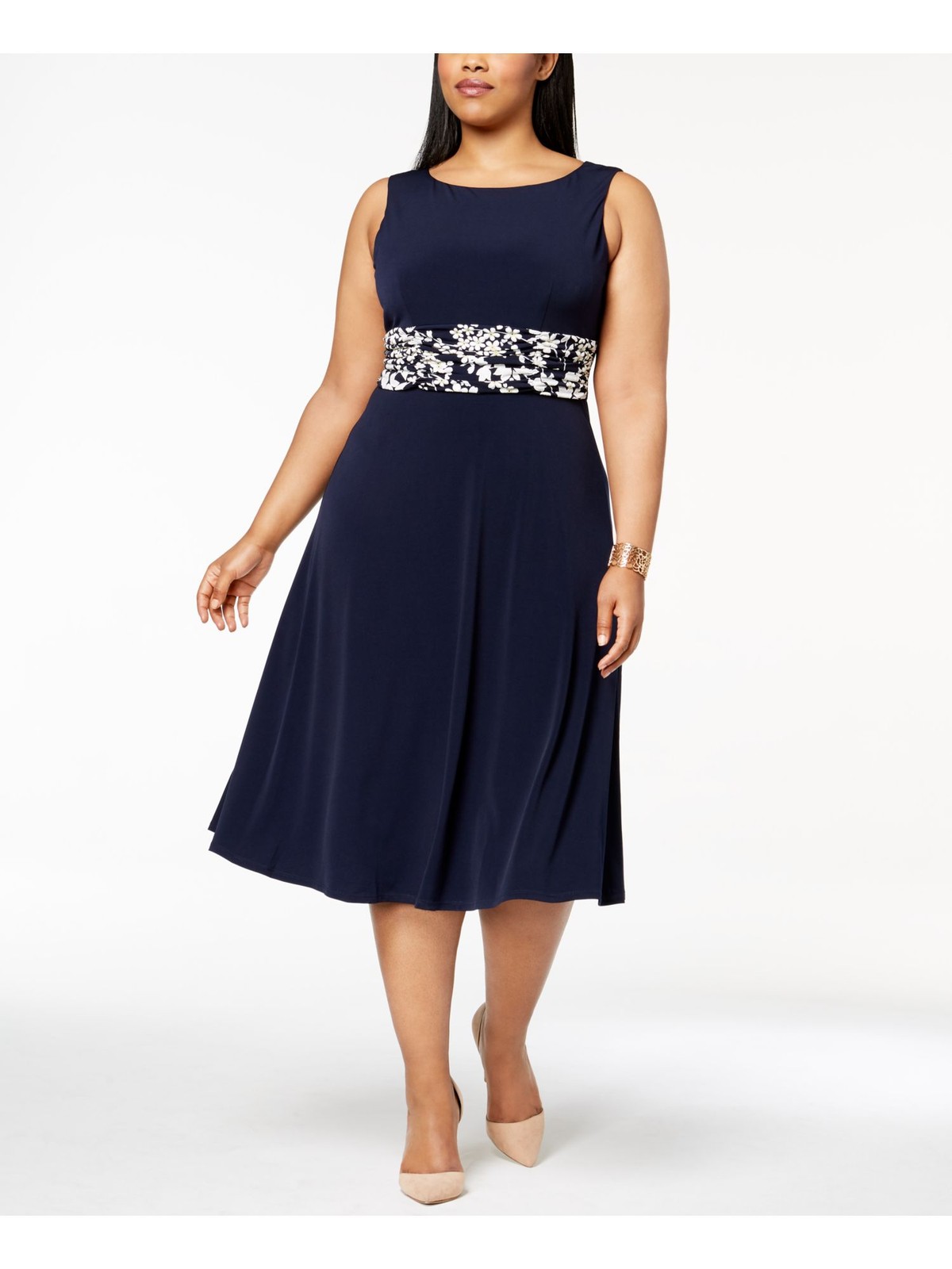 JESSICA HOWARD Womens Navy Floral Dress 8