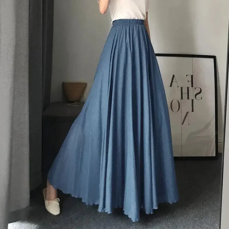 33 Colors Double Layer Cotton Liner Half Skirt Elastic Waist Spring Summer Autum