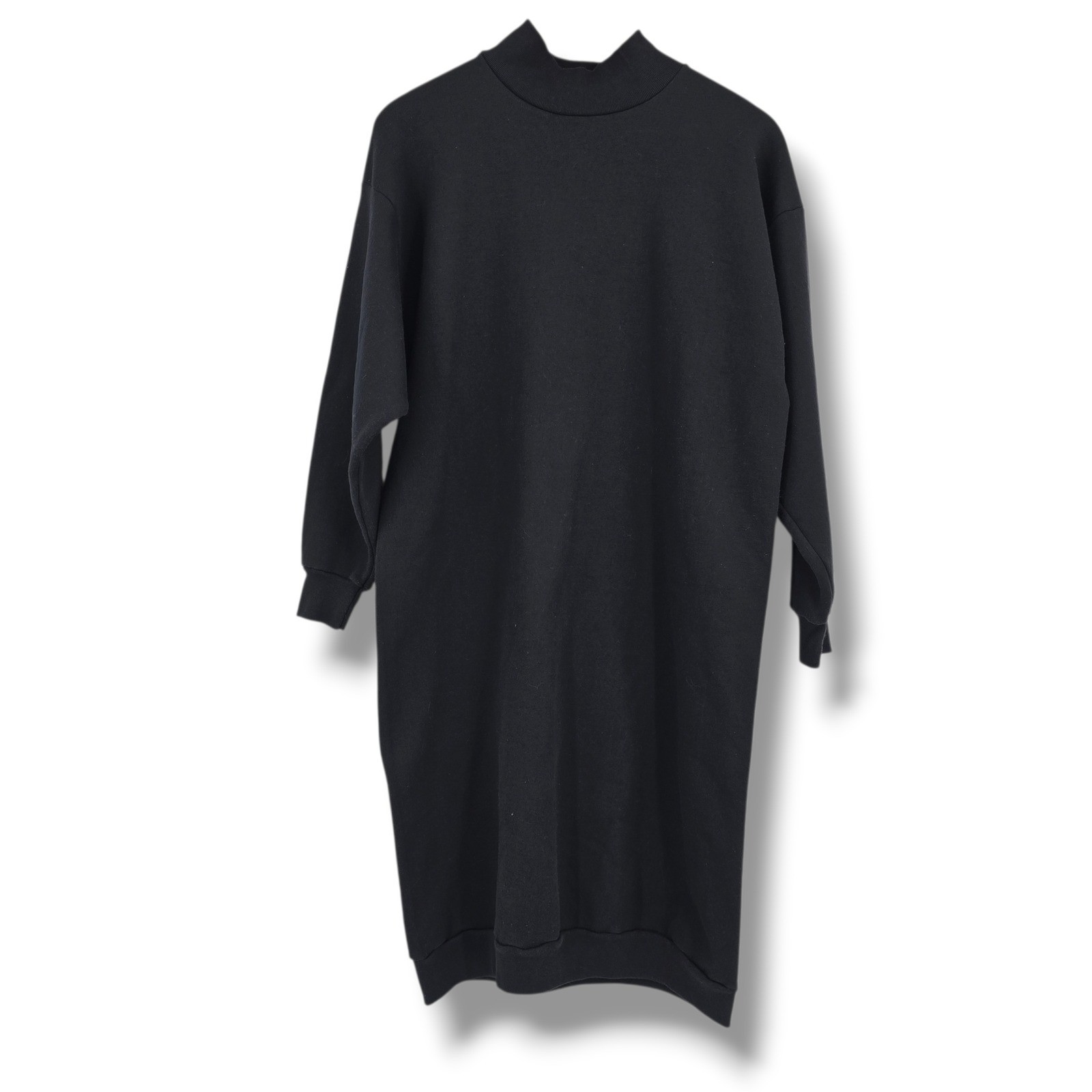Sunbelt Sportswear Womens Black Mock Neck Sweatshirt Dress One Size OS Fleece