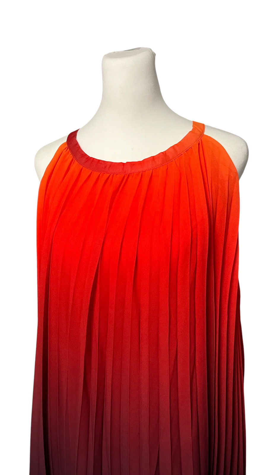 ChicWish Ombre Gradient Sunset Halter Pleated Maxi Dress Size M/L