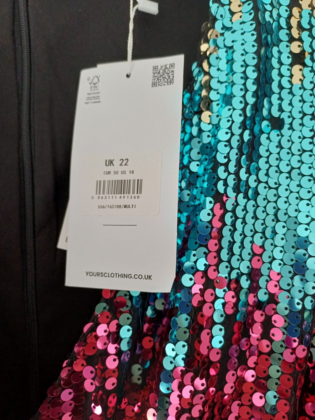 BNWT YOURS sz 22 JEWEL OMBRE SEQUIN EVENING PARTY DRESS NEW PLUS CURVE RP £65