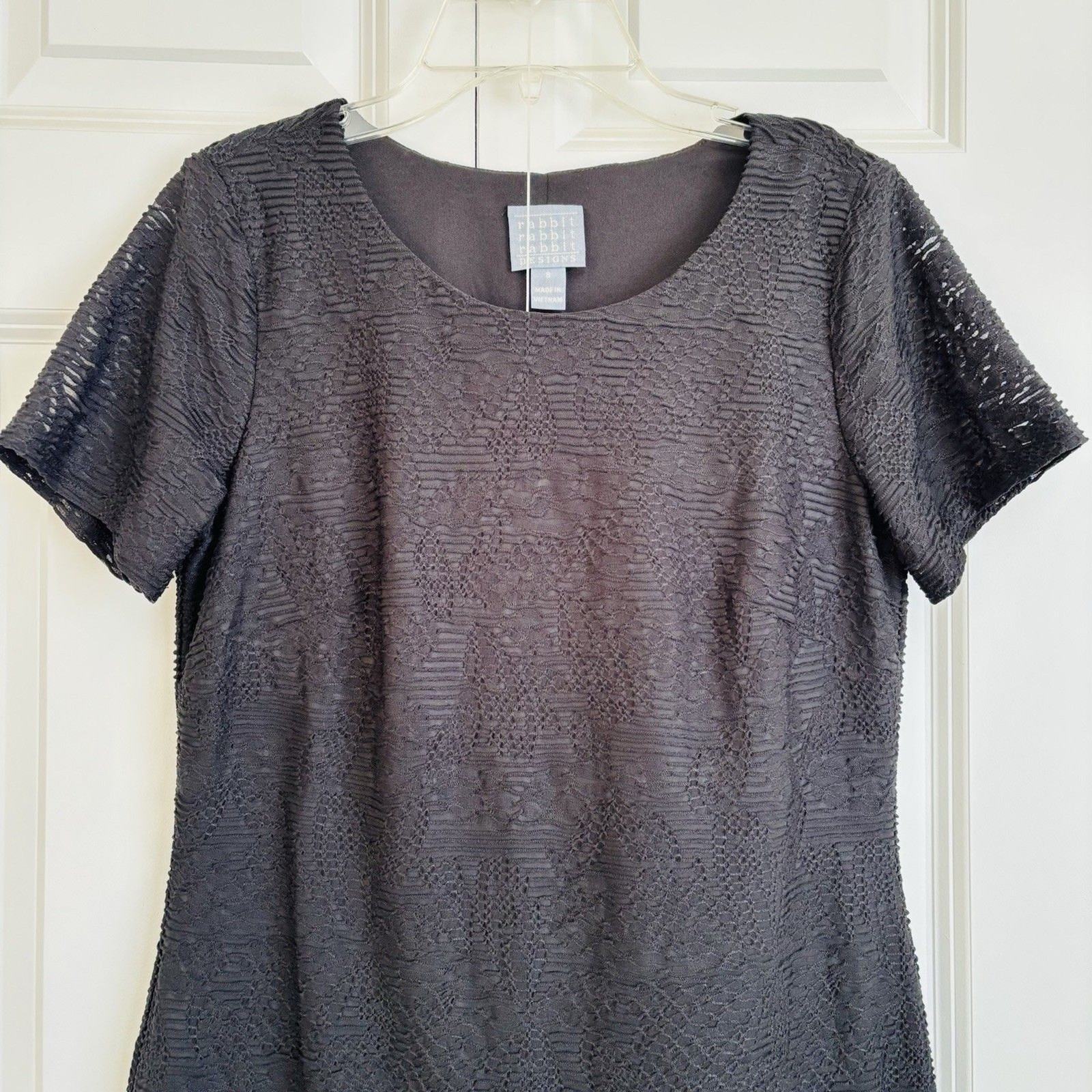 rabbit rabbit rabbit designs WOMENS DRESS SIZE 8 BLACK JACQUARD SOLID WITH BLAZE