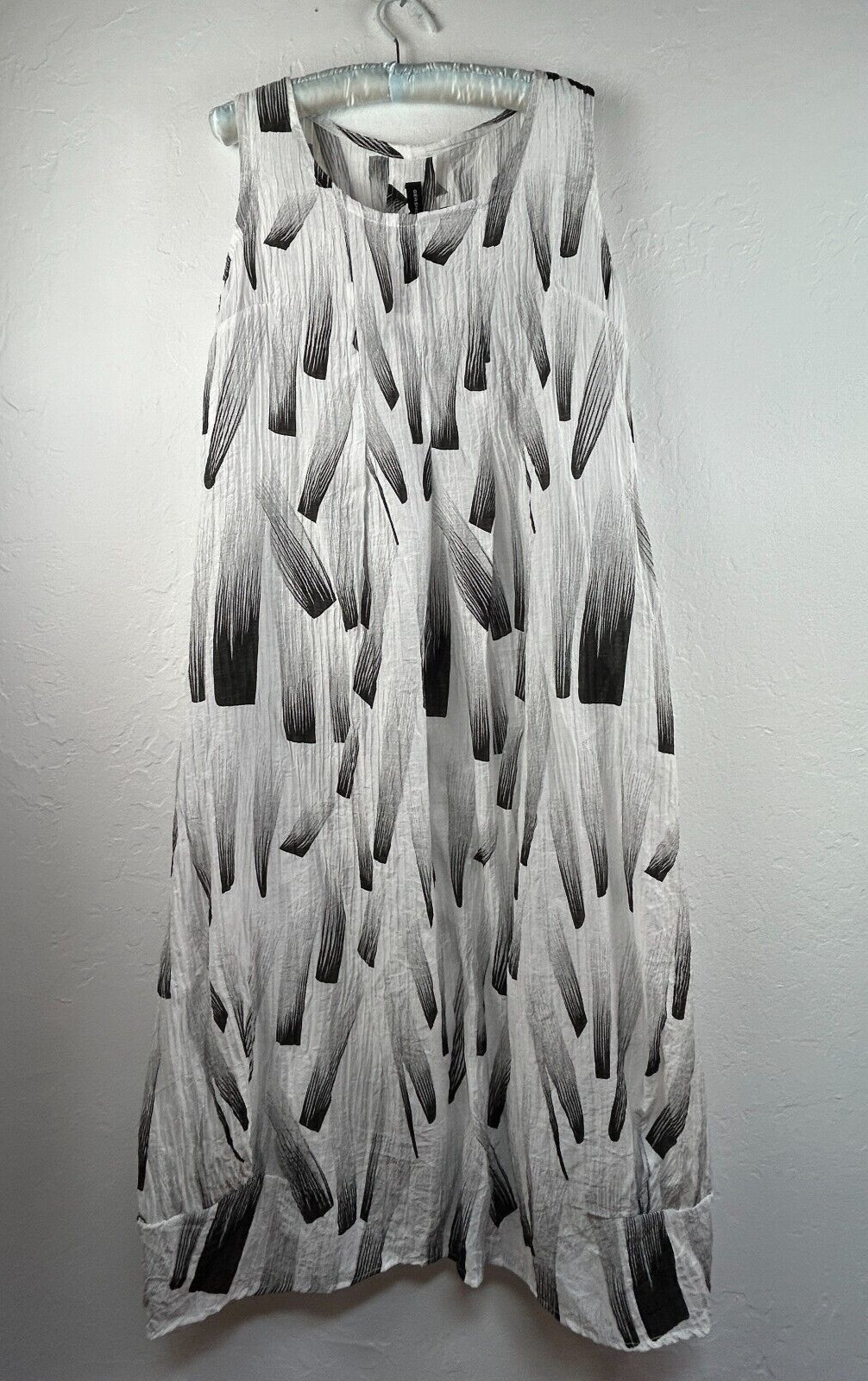 Gershon Bram Vienna Knee Dress Womens Small White Black See-through Art To Wear