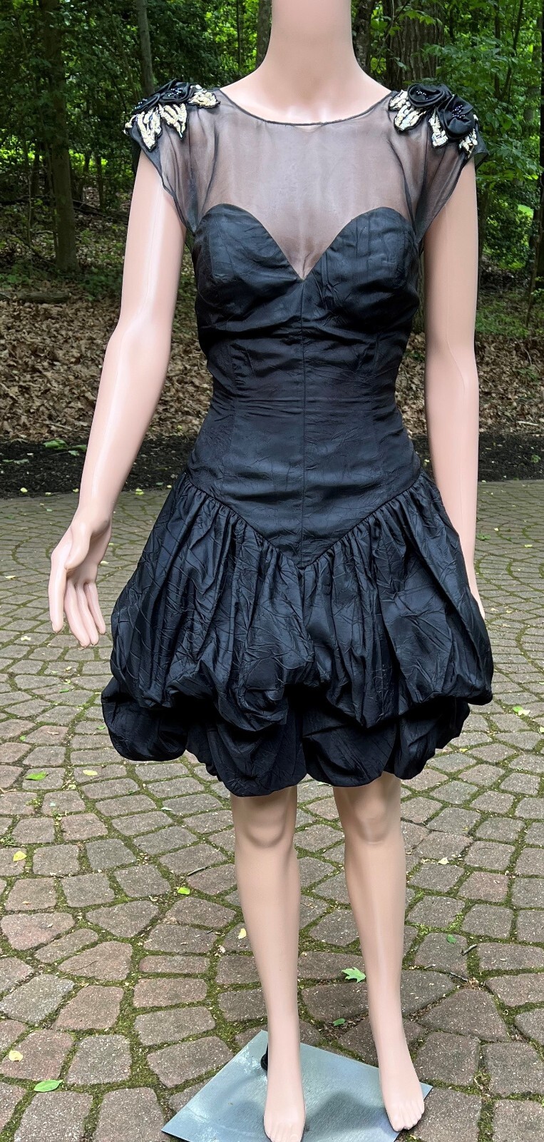 TD4 by Electra Size 7/8, Short, Mini Black Dress Fluffy Layered Bottom Sheer Top