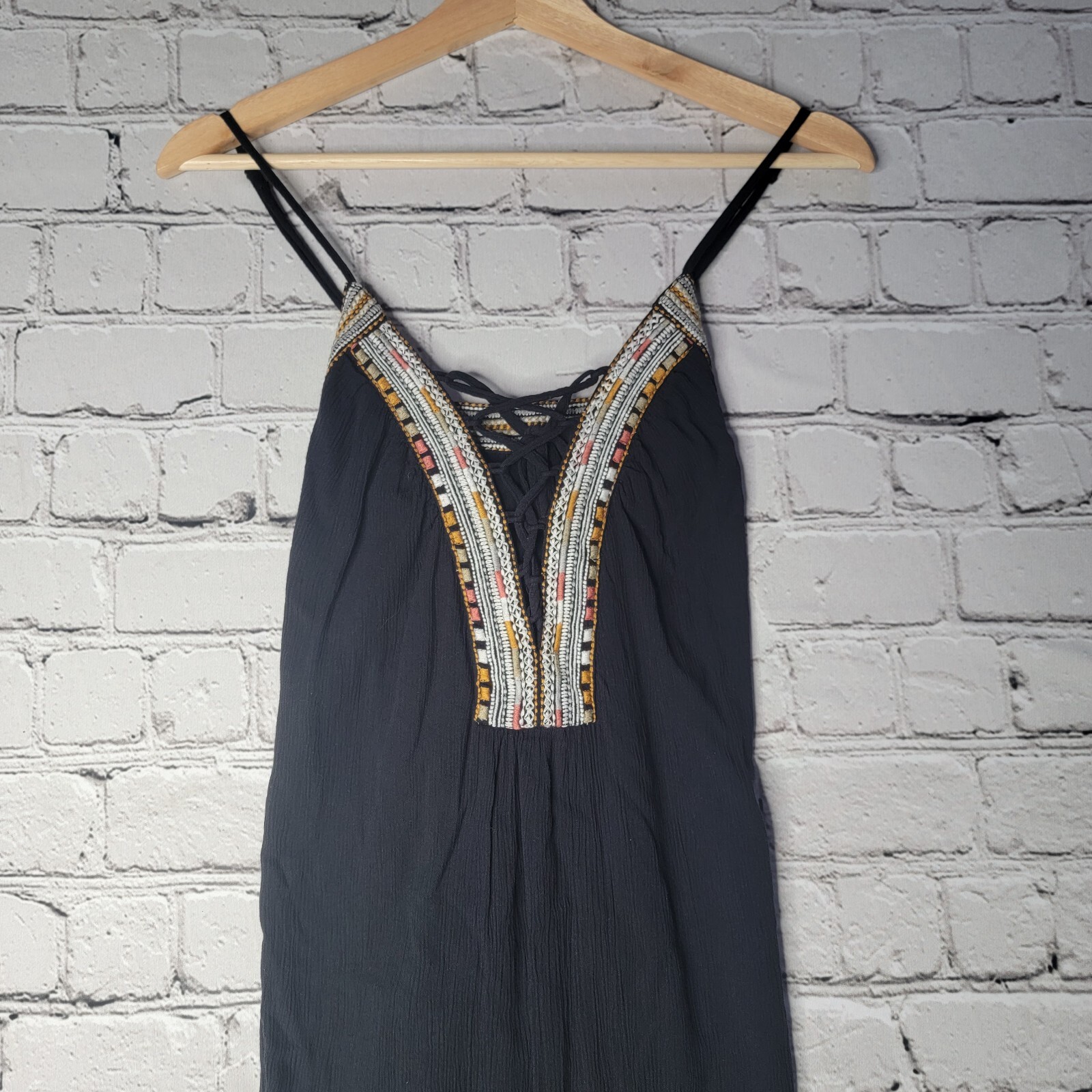 Bcbgeneration Embroidered Lace Up A-Line SunDress Size S