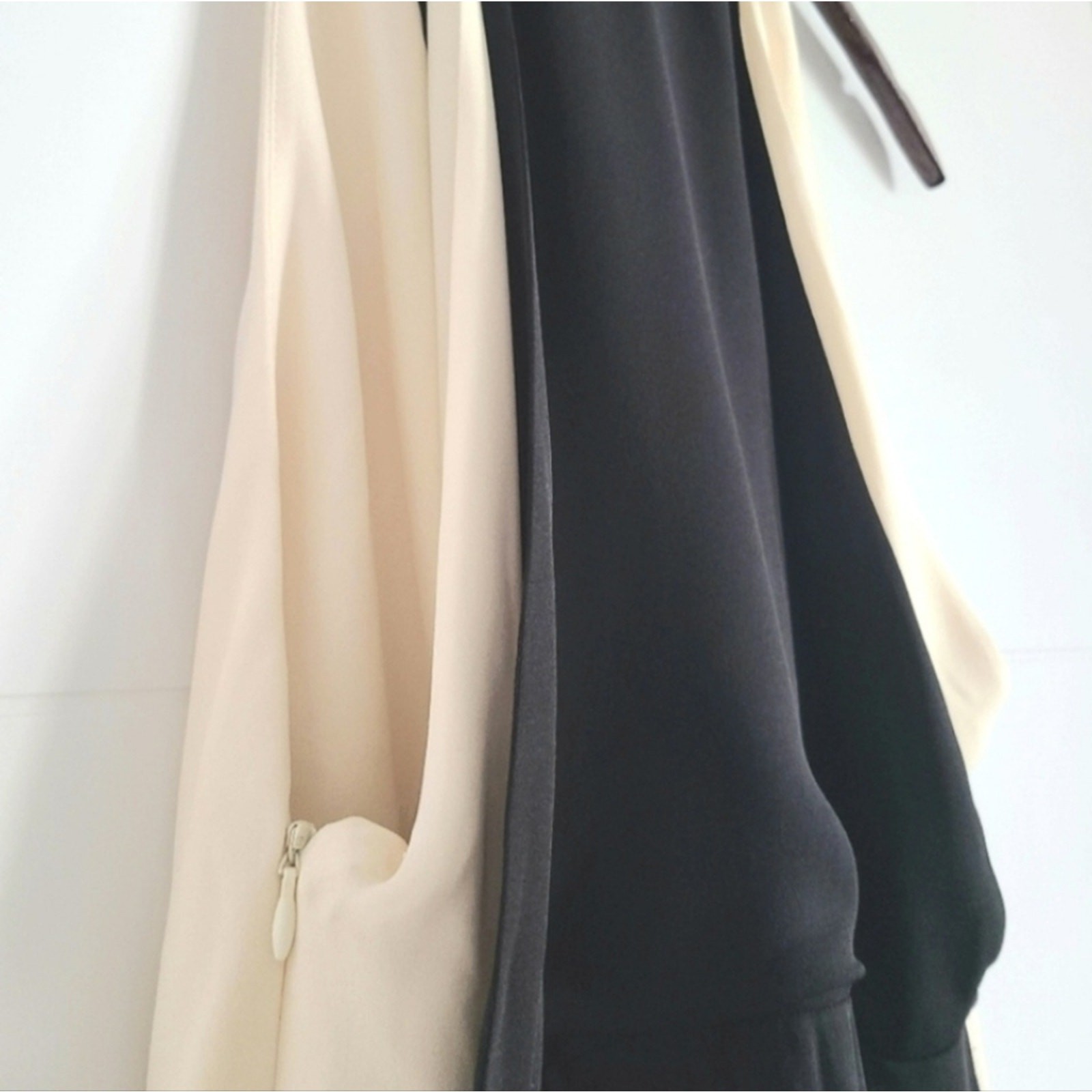 Valentino Silk Two-Tone Ruched Gown Ivory Black 42 IT 6 NWT