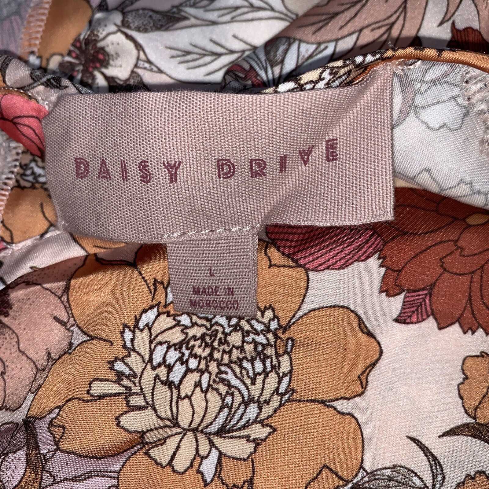 Daisy Drive Floral Trapeze Pullover Dress Womans Size L Autumn Fall KG