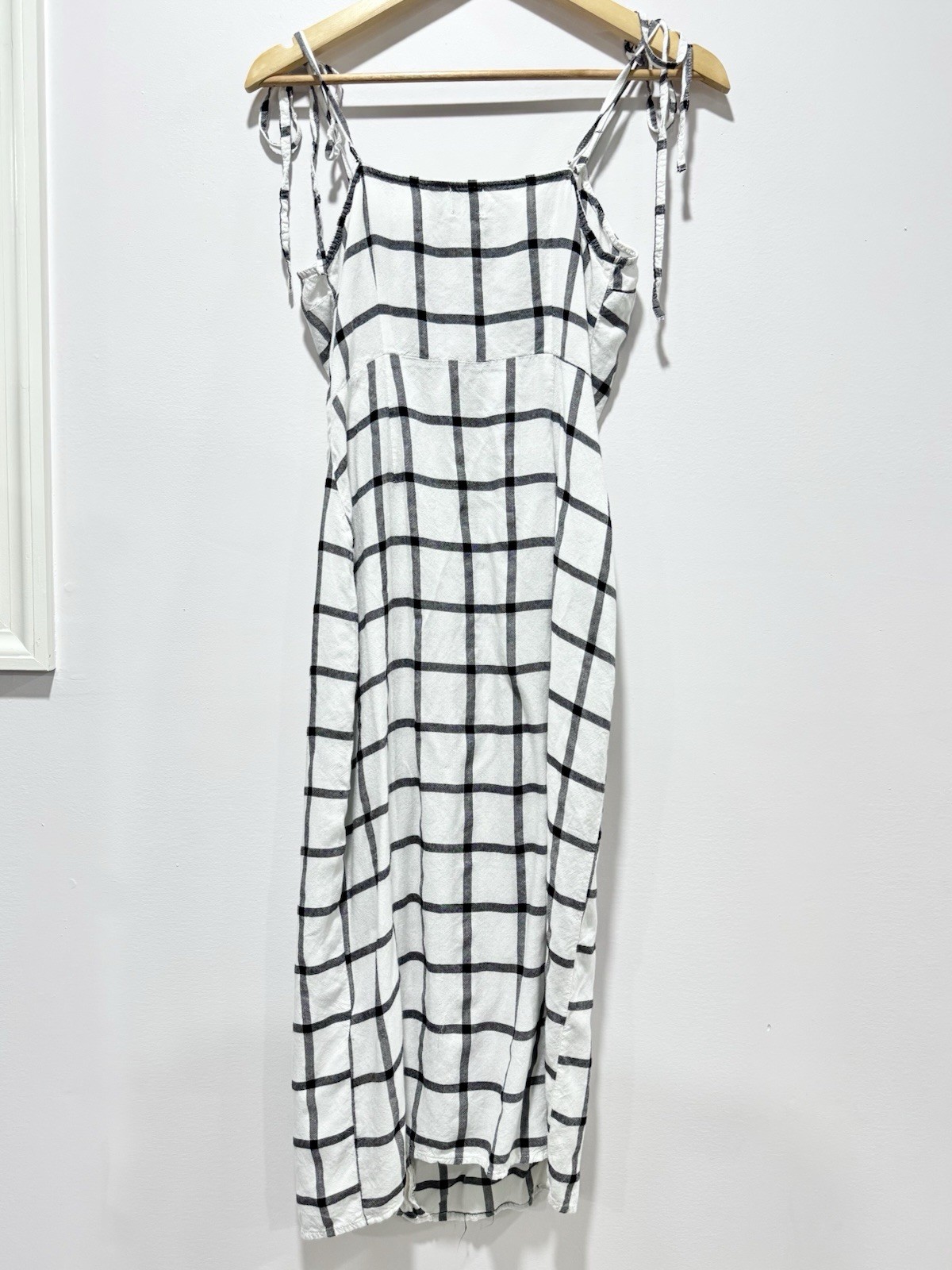 ASOS White Black Grid Check Midi Cami Dress Women’s Size 4 Sleeveless
