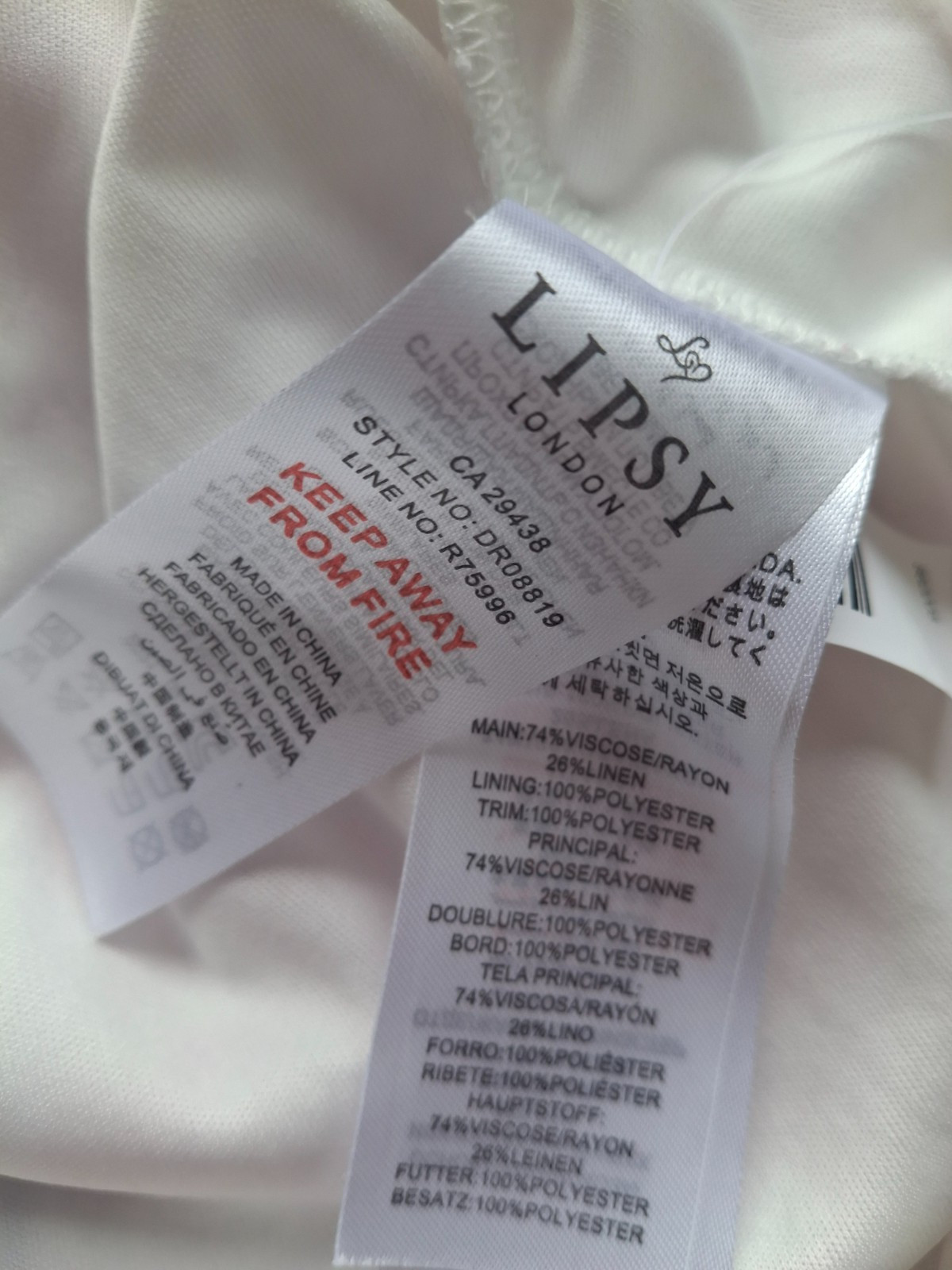Lipsy Womens Pink Floral Knee length Dress Uk18 Linen Blend V Neck Casual Travel