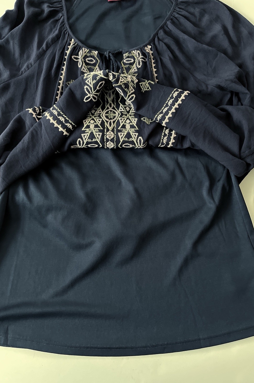 Pookie And Sebastian Mini Shift Dress S/M (no tag) Blue Embroidered Relaxed Fit